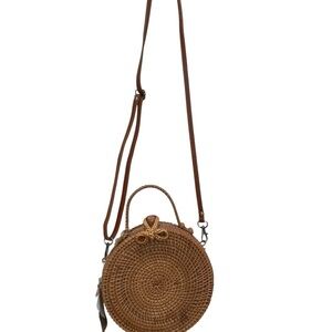 Brown Woven Crossbody Bag